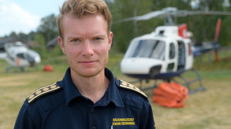 Räddningschef Johan Szymanski leder insatsen i Älvdalen i Dalarna. Han beskriver problemen med kommunikationssystemet Rakel som "en säkerhetsrisk". Arkivbild.