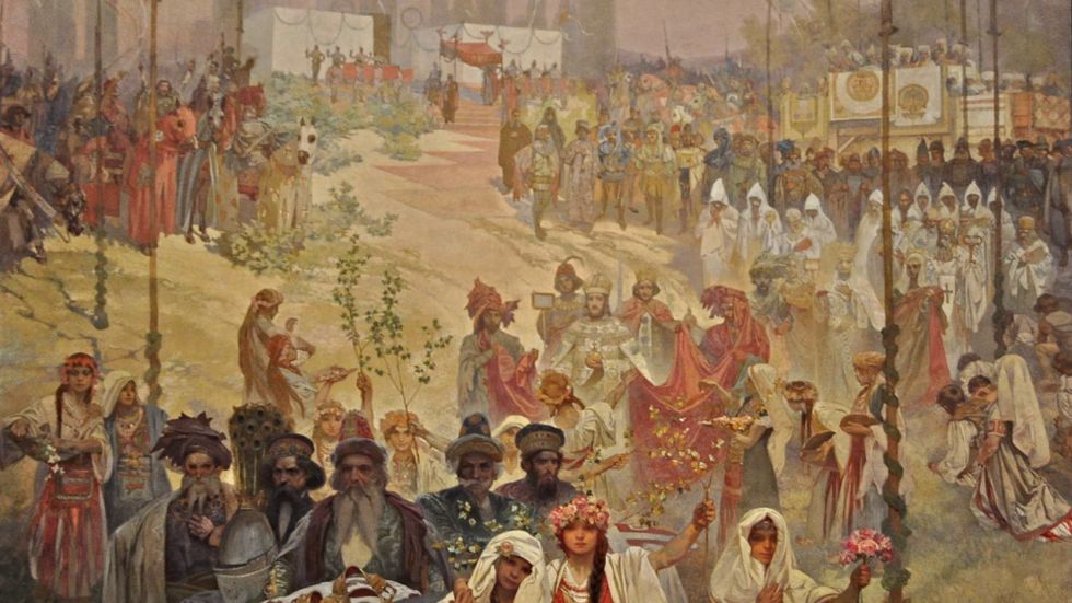 ”Stefan Dušan kröns till tsar”, målning av Alfons Marie Mucha (1860-1939).