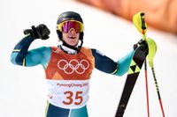 Kristoffer Jakobsen nöjd sjua i OS-slalom.