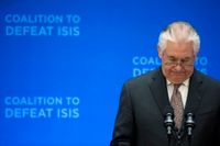 Rex Tillerson, USA:s utrikesminister, talade vid konferensen i Washington där koalitionen mot IS samlades under onsdagen.