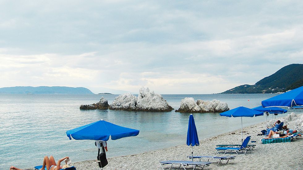 Stranden Milia på Skopelos är en av flera fantastiska stränder på öns västkust.