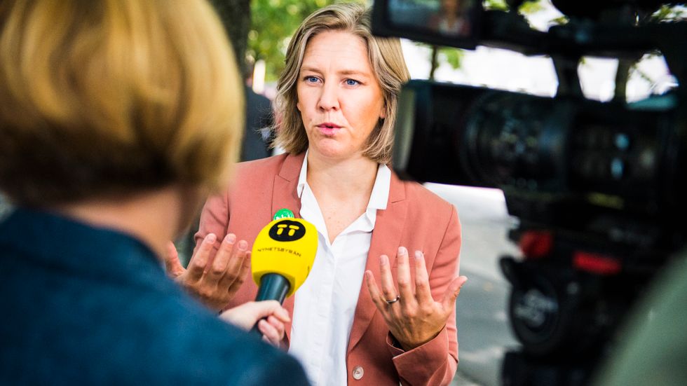 Miljöminister Karolina Skog (MP) står för den tuffare linjen inom EU vad gäller framtida bilutsläpp. Arkivfoto.