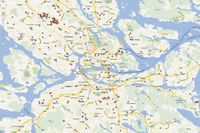 Samtliga polisanmälda bostadsinbrott i Stockholm under september. Se nästa bild för en mer inzoomad karta.