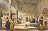 Shah Shoja, porträtterad av James Rattray 1839 i Kabul.
