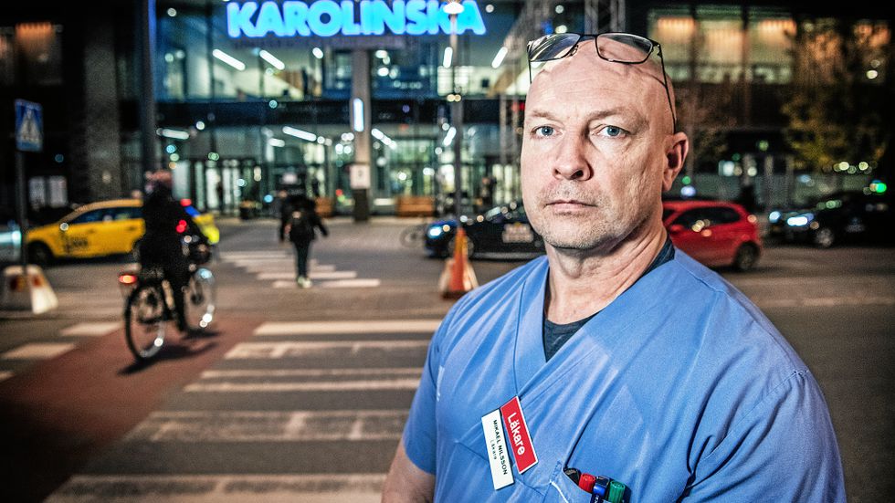 Mikael Nilsson, huvudskyddsombud för Läkarföreningen på Karolinska.