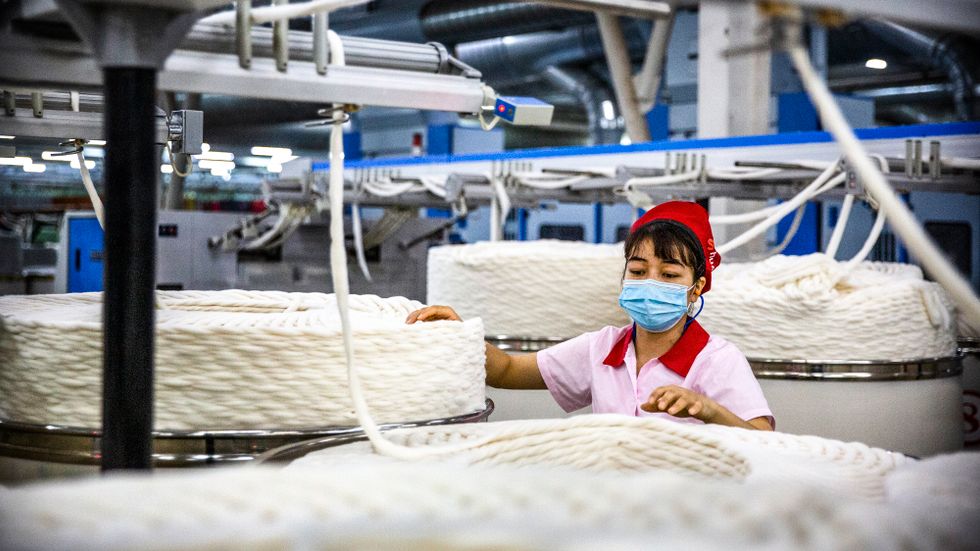 Bomullsfabrik i Kina.