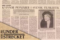 Kvinnor pionjärer i svensk filmkritik