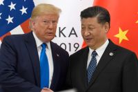 USA:s president Donald Trump och Kinas president Xi Jingping på G20 mötet i Japan i juni.