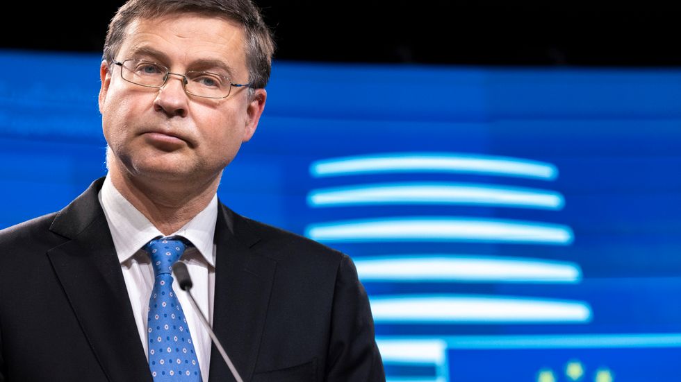 EU:s handelskommissionär Valdis Dombrovskis. Arkivbild.