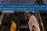 Börsen i Hongkong backade vid öppningen på måndagen. Arkivbild.
