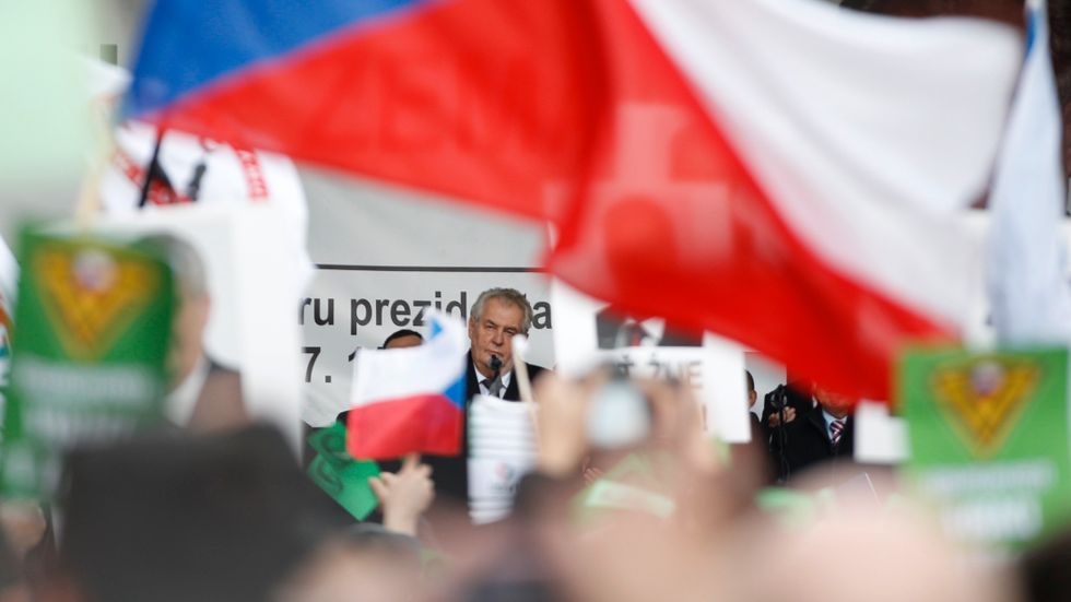 Tjeckiens president Miloš Zeman på årsdagen av Sammetsrevolutionen, 17 november 2015.