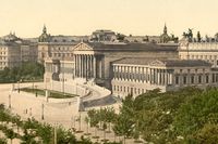 Parlamentet i Wien, någon gång runt förra sekelskiftet, när staden var huvudstad för hela riket Österrike-Ungern.