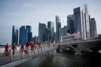 Singapore med finansdistriktet i bakgrunden.