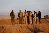 Kurdiska militära styrkan Peshmerga, vid det område som bildar gräns mellan kurdiska självstyret i norr och Irak i söder. 