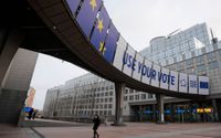 Arkivbild på Europaparlamentet i Bryssel, varifrån en gripen man misstänks ha spionerat för Kinas räkning.