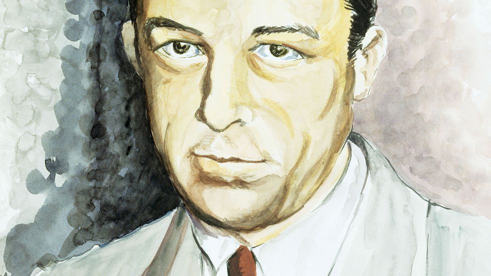 Albert Camus (1913–1960) porträtterad av okänd konstnär.