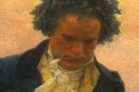 Ludwig van Beethoven (1770–1827), målning av Julius Schmid (beskuren).