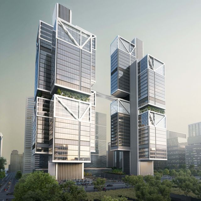 Luftiga skyskrapor ritade av en av arkitektvärldens tungviktare.