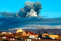 Eyjafjallajökull är Islands femte största glaciär. Bilden är från vulkanutbrottet 2010.