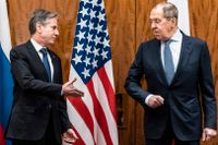 USA:s utrikesminister Antony Blinken och Rysslands motsvarighet Sergej Lavrov.