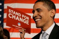 Barack Obama under presidentvalskampanjen 2008.