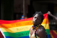 Bild från Pride-firandet i Entebbe i Uganda 2014.