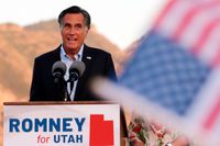 Den tidigare presidentkandidaten Mitt Romney på en bild från i somras, då han kampanjade för att bli delstaten Utahs senator.