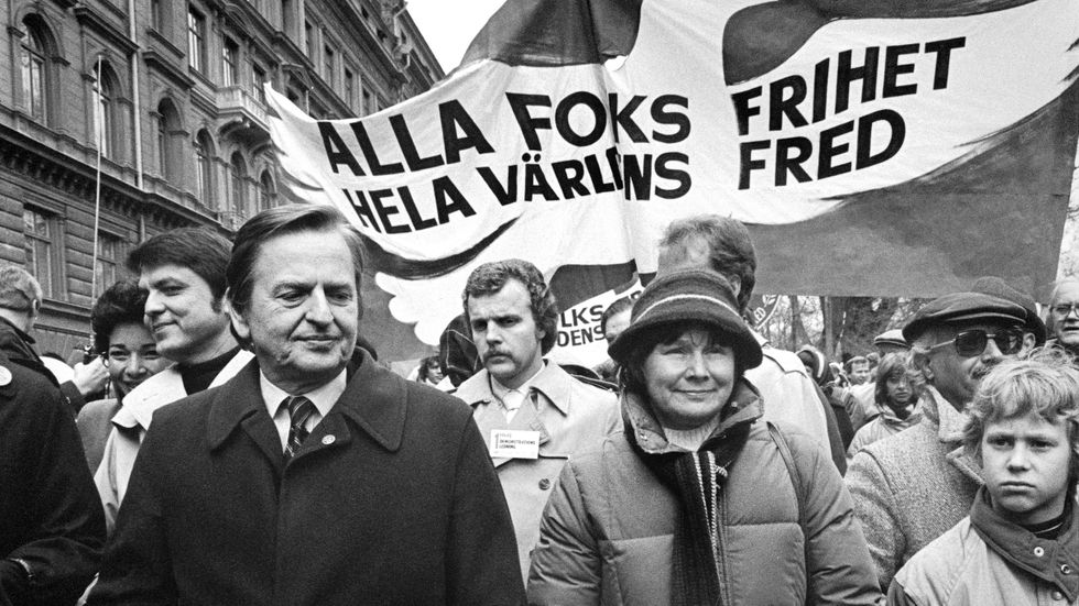 Olof och Lisbet Palme, 1 maj 1982.