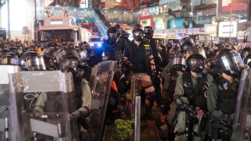Demonstrationer och protester har hållits i Hongkong de senaste fem månaderna. Ibland har det lett till våldsamma sammandrabbningar mellan demonstranter och poliser. Arkivbild.