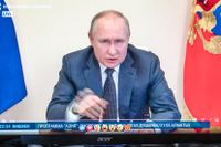 Vladimir Putin under ett tv-sänt tal i onsdags.