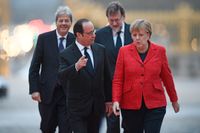 Europa behöver ledare som kan höja tillväxten. På bilden Italiens premiärminister Paolo Gentiloni,  Frankrikes president Francois Hollande, Spaniens premiärminister Mariano Rajoy Brey och Tysklands förbundskansler Angela Merkel.
