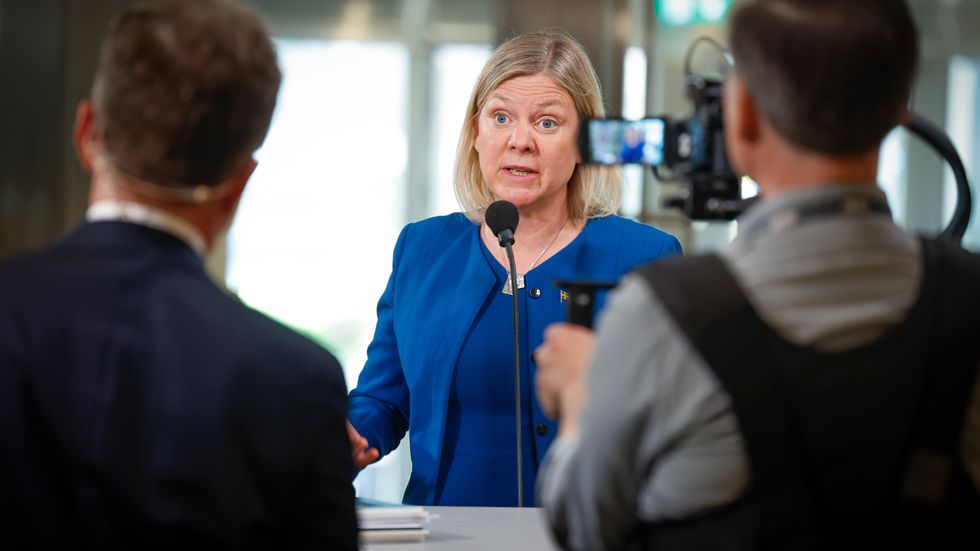 Magdalena Andersson efter TV4:s partiledardebatt.