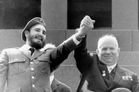 Fidel Castro och Nikita Chrushchev i Moskva, 1963.