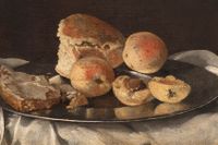 ”Stilleben med frukt och bröd”, okänd konstnär. Ur Nationalmuseums samling.