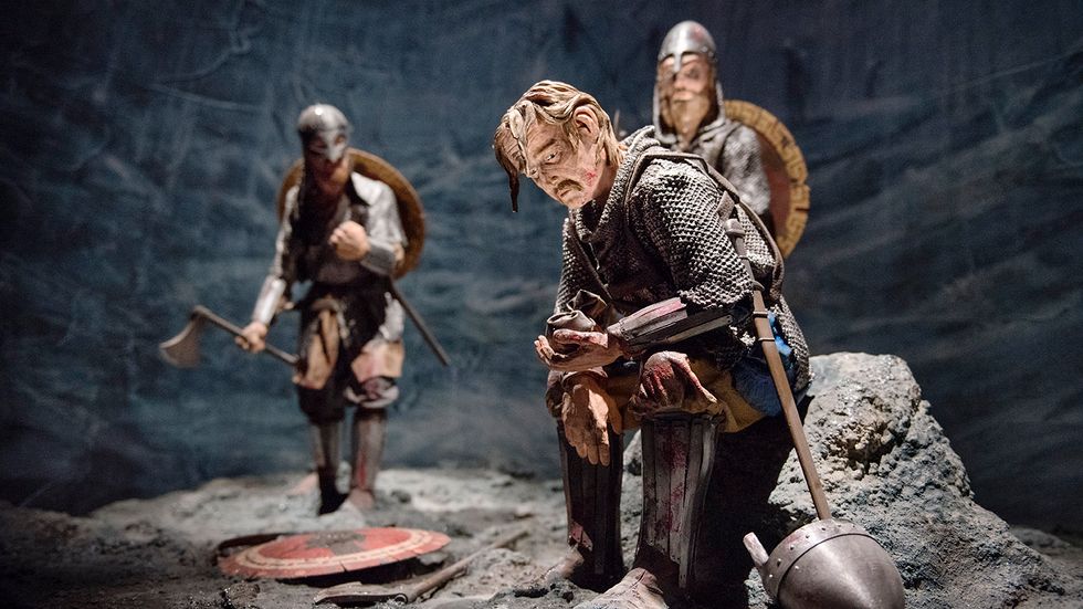 Bild från ”Ragnfrids saga” i nya museet Vikingaliv. 