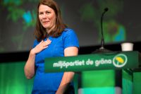 Avgående språkröret Åsa Romson talar på Miljöpartiets kongress i Karlstad i maj i fjol.