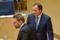 Statsminister Stefan Löfven (S) och SD:s gruppledare Mattias Karlsson gästade söndagens Agenda.