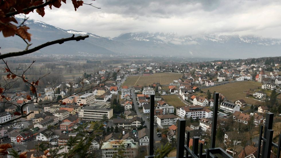 Liechtenstein har drabbats av mindre jordbävningar. Arkivbild av huvudstaden Vaduz.