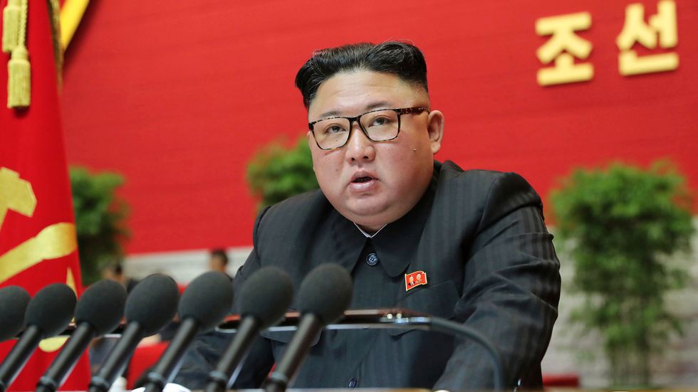 Nordkoreas ledare Kim Jong-Un vid Arbetarpartiets kongress.