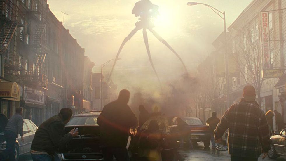 Scen ur Steven Spielbergs filmatisering av ”Världarnas krig”.