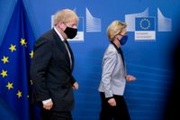 Storbritanniens premiärminister Boris Johnson och EU-kommissionens ordförande Ursula von der Leyen fotograferade tidigare i december.