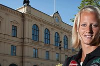 Carolina Klüft på Stora Torget i Karlstad.