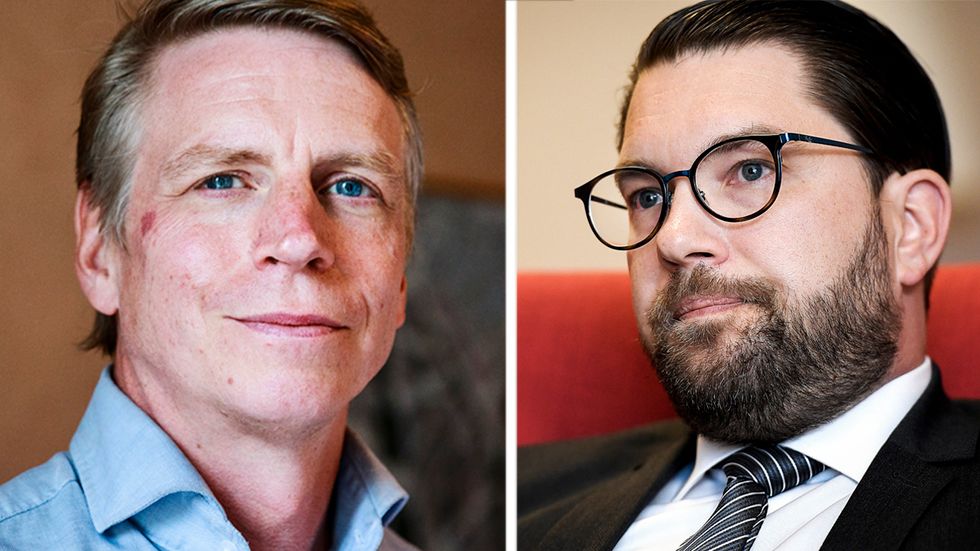 Per Bolund (MP) anklagar Jimmie Åkesson (SD) för att urholka det politiska samtalet.