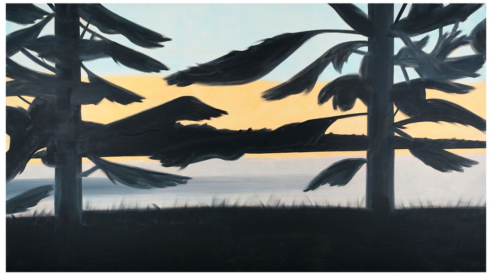 Alex Katz, ”Sunset 5”, olja på duk, 247 x 488 cm.