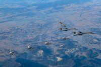 Amerikanska och sydkoreanska stridsflygplan från en övning i lördags.