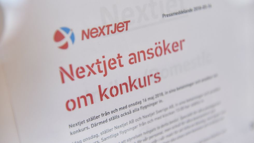 Flygbolaget Nextjet ansöker om konkurs och ställer in alla flygningar.
