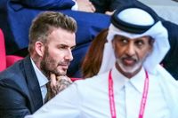 David Beckham på läktaren under Englands match mot Iran.