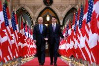 USA:s Joe Biden när han var vicepresident och besökte Kanadas Justin Trudeau 2016.