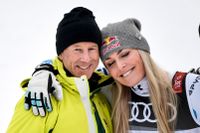 Lindsey Vonn tillsammans med sin idol Ingemar Stenmark efter bronset i störtlopp. 