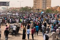 Demonstranter i Khartum i söndags.